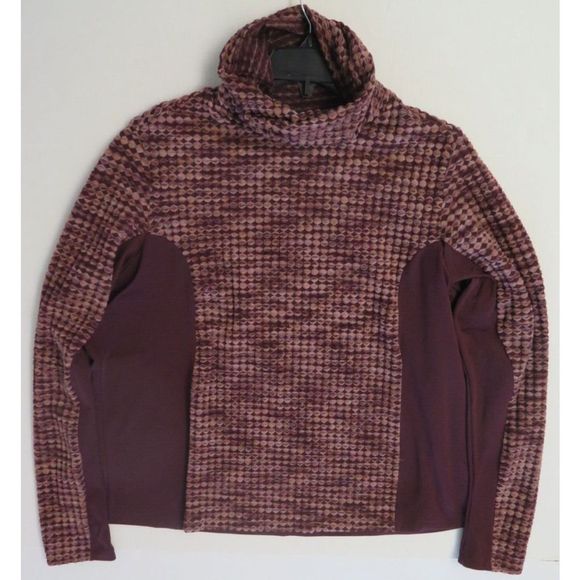 Nike Pro AR1909 652 Women's Plus Sz 2X Burgundy/Brown Hyperwarm Turtleneck Shirt - Picture 3 of 8